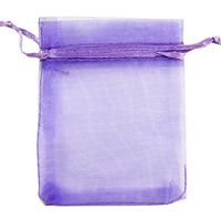 MXY Organza Drawstring Bag Party Wedding Gift Candy Pouches 3.9x4.7 Inch 100 Pieces Purple