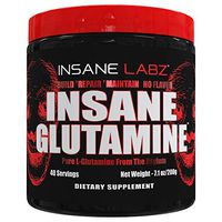 Insane Labz Insane L-Glutamine Powder, Unflavored, Build Muscle Repair Maintain, Pure L-Glutamine Post Workout, 7.1 oz 40 Servings
