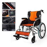 CHUNSHENN Portable Wheelchair - Lightweight Folding Transport Chair with Solid Tires; Armrest Seat - Self-Propelled Wheelchair for Men; Women Transport Wheelchairs for Adults Drive