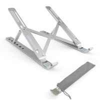 Foldable Aluminum Laptop Stand Adjustable,HKY Portable Laptop Riser Holder Fits 11-15.6" Laptop, Tablet, Notebook with 7 Tilt Angles & Super Safe Non-Slip Pads & Open Back Design Prevents Overheating