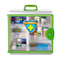 SJJSP First-aid kit Wall-Mounted Wall-Mounted Lock Medicine Storage Box Large Small First Aid Kit/Pink Blue Green (Color : Green)