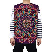 Elder Bibs, Adult Bibs,Clothing Protectors, Senior Eating and Drink Aid Apron, Optional Crumb Catcher Bibs, Mandala Print, 34”LX18”W (Multi Color 1#)
