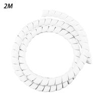 2M Wire Loom Flexible Spiral Wrap Sleeving Band Tube Cable Management Sleeve Cord Protector 8MM(White)