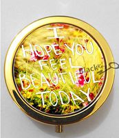 BlackKey I Hope You Feel Beautiful Today 3-Compartment Decorative Pocket Gift Box Case Organizer for Pill, Color 2 -684