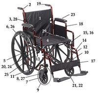 Drive Replacement Parts (Each Part Sold Seperately) Rebel Wheelchair RTLREB18-2. Back Cane, Hand Grip & Bolt