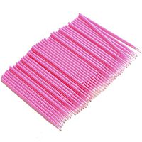 100Pcs Disposable Makeup Brushes Individual Lash Removing Tools Lint Free,Pink