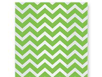 100ct Small Green Chevron Zig Zag Striped 7x2x4" Cello Party Treat Food Snack Bags
