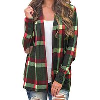 Ros1ock Plaid Long Sleeve Blouses Casual Cardigan Lightweight Sweatshirts Tops Elegant Outwear Green