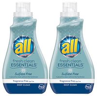 All Fresh Clean ESSENTIALS Sulfate Free Laundry Detergent, Fragrance Free, 30 Fluid Ounce, 2 Count by all