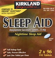 Kirkland Signature Sleep Aid Doxylamine Succinate 25 Mg, 2 pack (192 Tablets)