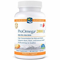 Nordic Naturals ProOmega 2000 Jr. - Fish Oil, 586 EPA, 456 DHA, Ultra-Concentrated Support for Cardiovascular, Neurological, Eye, Joint, and Immune Health, 60 Soft Gels-Strawberry
