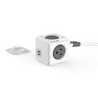 Power Strip, Allocacoc PowerCube |Extended|, 4 Outlets 2 USB Ports, 10 feet Cable, Surge Protection, Mounting Dock, Compact for Travel, Home and Office, Space Saving, ETL Certified ...