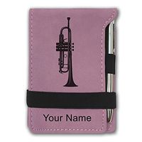 Mini Notepad, Trumpet, Personalized Engraving Included (Pink)