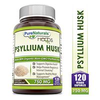 Pure Naturals Psyllium Husk - 750 mg Veggie Capsules (120 Count). Supports Digestive & Immune Health*, Support Healthy Weight Management*