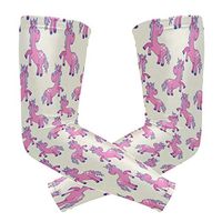 Unicorn Looks Back with Love Pink Unisex Arm Sleeve,UV Protection Arm Compression Sleeve, Skin Protection Sport Arm Cooler Sleeve for Running Hiking Jogging Motorcycling Climbing Camping