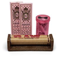 Abadie Rolling Papers 1 1/4 (2 Packs) with Raw 79mm Cigarette Maker, Elements Pre Rolled Tips and Hippie Butler Flip Top Container