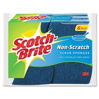 Scotch-Brite 526 Non-Scratch Multi-Purpose Scrub Sponge, 4 2/5 x 2 3/5, Blue, 6/Pack