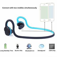 Wireless Headset Teens, TechCode Bluetooth Stereo In-Ear Headphone with Sweatproof & Microphone Noise Cancelling Earphones for iPhone XS/8/7Plus,Note9/S9 Plus,for Sport/Gym/Workout(HV600-Blue)