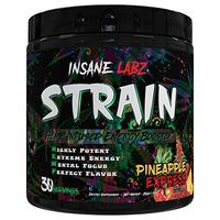 Insane Labz Strain nextHEMP Infused Mid Stimulant Pre Workout Powder, Loaded with Caffeine Yohimbine, Betaine Anhydrous Fueled by AMPiberry, 30 Servings (Pineapple Express)