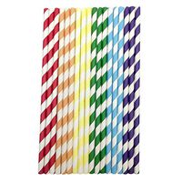 Fheaven (TM) Paper Straws - 50PCS Disposable Drink Paper Straws Birthday Christmas Party Supplies Theme Drinking Rainbow Straws (Multicolor)