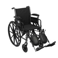 Drive Medical Cruiser III Light Weight Wheelchair with Various Flip Back Arm Styles and Front Rigging Options, Flip Back Removable Adjustable Height Desk Arms/Elevating Leg Rests, Black, 16 Inch