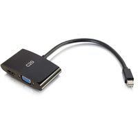 C2G 28271 Mini DisplayPort Male to 4K UHD HDMI or VGA Female Adapter Converter, Black (8 Inches)