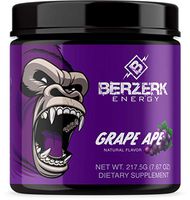 Berzerk Energy Drink Mix Powder - 30 Servings - Stamina and Focus - Esports - Pre-Workout (Grape Ape (Grape))