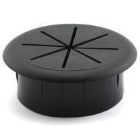 HJ Garden 1PCS 2Inch Desk Cord Grommets Wire Cable Hole Cover for Office PC Desk Cable Cord Cover Black