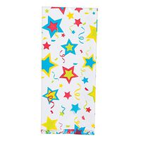 24 ~ Bright Colorful Star Cellophane Bags ~ Approx. 5" X 11 1/2" ~ New