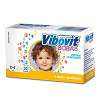 VIBOVIT BOBAS - 30 sachets - vanila Flavor - is a Set of 10 Essential Vitamins are Important for The Proper Functioning of The Body Vibovit Bobas Complements The Daily Diet of Children Aged 2-4 Years