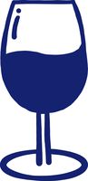 hBARSCI Glass of Wine Vinyl Decal - 5 Inches - for Cars, Trucks, Windows, Laptops, Tablets, Outdoor-Grade 2.5mil Thick Vinyl - Cobalt Blue