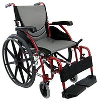 New Karman S-Ergo 115 ( S-ERGO115F16RMG ) Ultra Lightweight Ergonomic Wheelchair with Swing Away Footrest and Mag Wheels in Red, 16" Seat Width