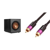 Klipsch R-100SW 10" Subwoofer & AmazonBasics Subwoofer Cable - 15 Feet