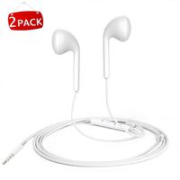 Premium Wired Earbuds with Microphone for Android Earbuds Headphones,3.5mm Plug Earphones for iOS i-Phone 6 6s 6Plus / i-Pad/Computer/Laptop with Volume Control (2 Pack)