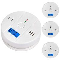 MIXSight Carbon Monoxide Detector CO Alarm Detector with LCD Digital Display Battery Operated, 4-Pack, Battery not Included