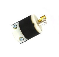 Leviton 7545-C 15 Amp, 125 Volt, 2P, 2W, NEMA L1-15P, Locking Plug, Nylon, Polarized, Industrial Grade, Non-Grounding, Black-White
