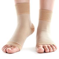 Walsilk 1 Pair Plantar Fasciitis Socks,Compression Foot Sleeves with Heel Arch & Ankle Support,Ankle Brace Pain Relief for Men,Women (Beige, M（Women US 4 - 7.5 | Men US 6 - 8）)