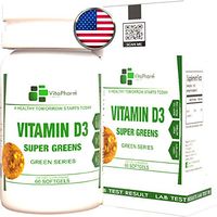 Vitamin D3 5000 iu by VitaPharm Nutrition | Support Bones, Teeth, Heart Health & More | 2 Month High Potency Supply | High Potency Immune Support Supplement | Men & Women | Support Bones,Teeth,Heart