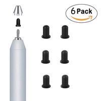 Replaceable Fine Point Rubber Tips for iPens X1 6 Pieces (Black)