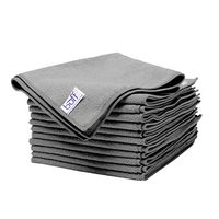 Buff Microfiber Cleaning Cloth | Gray (12 Pack) | Size 16" x 16" | All Purpose Microfiber Towels - Clean, Dust, Polish, Scrub, Absorbent 