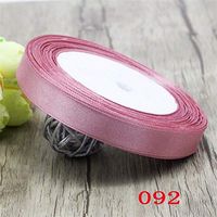 Jammas 25yards/roll 12mm Silk Christmas Satin Ribbon Wedding Decorative Ribbons Gift Wrapping DIY Handmade Materials 040007109(12) - (Color: C32 Bean Paste Pink)