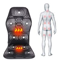 Electric Portable Heating Vibrating Back Massager Chair in Cussion Car Home Office Lumbar Neck Mattress Pain Relief