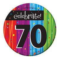 Club Pack of 96 Milestone Celebrations "Celebrate 70" Disposable Paper Party Lunch Plates 7"