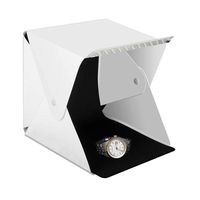 Light Box Photography, Portable Mini Photo Studio for Small Items (9.5x9.5x8.7) with Two Backdrops