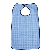 Heallily Adult Bibs 2pcs Waterproof Mealtime Protector Plaid Washable Double Layer Bib Mealtime Clothing Protector for Adult Elderly