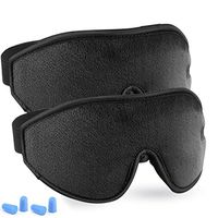 Adjustable Eye Sleep Mask - LYOOLY 2Pack Upgraded 3D Contoured Sleeping Masks for Men Women - 100% Blackout Eye Shades Blindfold Eye Cover for Complete Darkness and Free Movement of The Eyes (Black)