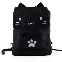 Cute Canvas Cat Print Backpack School Bag Lightweight Bookbags