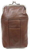 2pc Genuine Leather Cigarette Case BLACK for 100s Lt. BROWN fit 120s