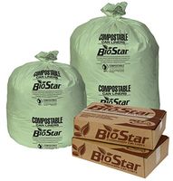 Pitt Plastics BioStar Compostable 40 x 46 1 Mil Green Perforated Can Liner Roll - 100 per case.