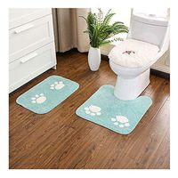 GHHZZQ Bathroom Rugs Non-Slip Water Absorption Superfine Fiber U-Shaped Pad Rectangle Ottomans Bathtub Mat, 4 Colors, 6 Specifications, 1.4 cm Thick (Color : Green, Size : 50x80cm)